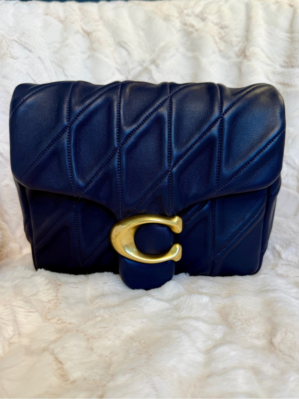 Coach Times Square Tabby in Navy, regular size
